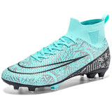 Men's Football Boots Long Spike Kids Grass TF FG Training Soccer Shoes Professional Society Sneakers Outdoor Sports Football Shoes MartLion Green C 32 CHINA