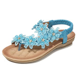 Sandals Women's Flower Accessories Round Toe Clip-in Flat Shoes Play Travel Beach MartLion   