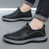 Men Shoes Men Leather  Sewing Shoes Men's Casual Leather Shoes  Platform Loafers for Men MartLion   