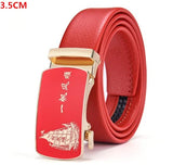 Sky Blue Automatic Buckle Belt for Both Men's and Women Gold Silver Belts 100cm-125cm MartLion Red sailboat 3.5cm 85cm CHINA