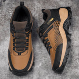 Autumn Leather Men's Sneakers Chunky Shoes Heighten Casual Damping Tennis Black Waterproof Mart Lion   