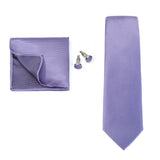Solid Colors Ties Handkerchief Cufflink Set Men's 7.5cm Slim Necktie Set Party Wedding Accessoreis Gifts MartLion THC-41E  