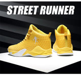 Non-slip Basketball Shoes Men's Air Shock Outdoor Trainers Light Sneakers Young Teenagers High Boots Basket Mart Lion   