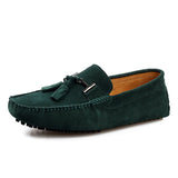 Genuine Leather Tassels Loafers Men's Casual Shoes Moccasins Slip on Flats Driving Mart Lion   