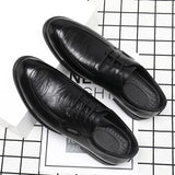 Leather Shoes Men's Derby English Style Wedding Spring Fall Designer Cowhide Pointy MartLion   