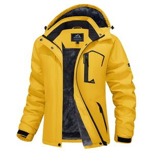 Women's Ski Jacket Winter Warm Fleece Parka Windproof Rain Snowproof Thermal Heavy Coat Hiking Ladies Snowboard Anorak MartLion Yellow US XS(CN S) 
