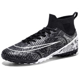 Football Boots Men's Breathable Soccer Cleats Kids Boy Soccer Shoes Outdoor Trainers Ag Fg Tf Mart Lion Black sd Eur 34 