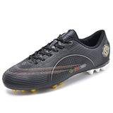 Men's Football Boots Breathable Indoor Soccer Shoes Children's Tf Sneakers Mart Lion Black cd Eur 30 