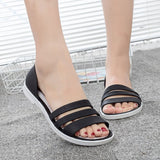 Summer Peep Toe Stappy Women Sandals Shoes Candy Color  Beach Valentine Rainbow Clogs Jelly Flats Mart Lion   