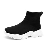 Kids Shoes Girls Sneakers Knit Luxury Designer High Top Casual Running Sports Tennis MartLion black white 37 