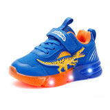 Little Kids Spring Autumn LED Spinosaurus Light Up Shoes Children's Dinosaur Boys Flashing Outdoor Casual Sports Sneakers MartLion   