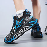 Trend Graffiti Sneakers Men's Flame Design Running Shoes Women Comfort Jogging Sports Breathable Walking Footwear Mart Lion   