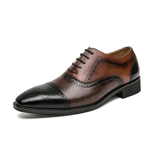 Formal Leather Shoes Men's Comfort Rubber Sole Shoe Office Dress Shoes Homecoming Footwear MartLion 1820-5 Black Brown 38 