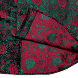 Luxury Green Shirt Red Floral Printed Blouse Men's Accessories Long Sleeves Spring Autumn Winter Cloth Shirts MartLion   