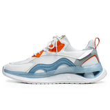 Non-slip Tennis Shoes Men's Lightweight Running Trendy Casual Sneakers Breathable Footwear MartLion white orange 39 