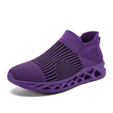 Blue Running Shoes for Men Women Summer Breathable Socks Shoes MartLion Purple 48 