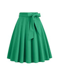 Women Summer Midi Long Skirt Solid Elegant Waist MartLion   