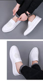 High End Men's Genuine Leather Casual Shoes Concise Cool Slip-on Loafers Flat Skate Mart Lion   