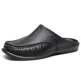 Shoes Men's Slippers EVA Slip on Flats Shoes Walking Half Slipper Soft Household Sandals MartLion black 40 