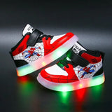 Spiderman LED Light Kids Shoes Boys and Girls Light Kids Light Kids Sports Mesh Sports Boys and Girls LED Light MartLion   