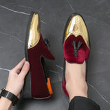 Classic Red Tassel Luxury Men's Social Shoes Dress leather Low-heel Wedding Casual MartLion   