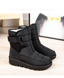 Waterproof Boots Women Casual Winter Warm Plush Soft Platform Snow Slip on Cotton Padded Shoes MartLion   