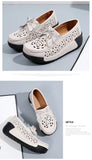 Summer Woman's Casual Shoes Flats Leather Slip-on Ladies Platform Hollow Loafers Breathable Female Moccasins Chaussures Femme MartLion   