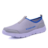 Casual Men's Shoes Summer Sneakers Breathable Mesh Footwear Running Lightweight Slip-on Sandals Zapatos De Hombre MartLion Light Gray 36 