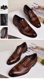 Men's Formal Shoes Crocodiles Pattern Faux Leather Dress Brogues Brand Designer Party Wedding Casual Loafers MartLion   