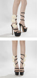  Liyke Design Rose Flowers Ankle Strap Sandals Women Platform Pumps Open Toe Extreme High Heels Wedding Banquet Shoes Mart Lion - Mart Lion