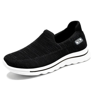 Men's Shoes Mesh Fly Woven Breathable Casual Sports Lazy Slip on Casual Anti-Odor MartLion black grey 43 