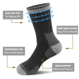 5 Pairs Merino Wool Socks Men's Hiking Socks Winter Wool Warm Socks Breathable Crew Thermal Socks Against Cold(US 7-13) MartLion   