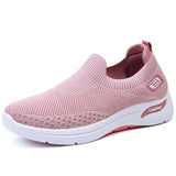 Spring  Women Vulcanized Shoes Female Sneakers Slip on Flats  Loafers Walking Flat MartLion S1 Pink 41 