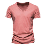 Outdoor Casual T-shirt Men's Pure Cotton Breathable Crewneck Slim Short Sleeve Mart Lion Red EU size S 