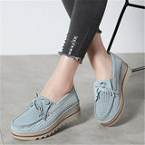 Spring Women Flats Shoes Platform Sneakers Slip On Flats Leather Suede Ladies Loafers Casual loafers MartLion   