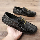 Luxury Brand Men's Loafers Breathable Driving Shoes Slip On Lazy Wedding Party Flats Designer Casual Moccasins Mart Lion Black 4.5 