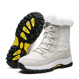 Winter Women Snow Boots Female Outdoor Boots Concise Boots Waterproof Plush Ladies Cotton-padded Shoes MartLion   