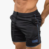 Fitness Running Shorts Men's Workout Sports Jogging Short Pants Sportswear Quick Dry Training Gym Shorts Beach Summer MartLion Black blue M 