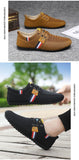 Men's Casual Shoes Brand Breathable British Sneakers Lace Up Soft Flats Driving White Black Peas Mart Lion   