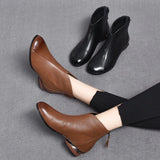 Ankle boots ladies England ladies autumn winter short women casual comfort artificial leather shoes MartLion   