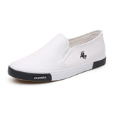 Men's Leather Shoes Flat Heel Low Top Slip-on Breathable Trendy All-match Spring and Autumn Main Push MartLion white 44 