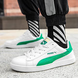 Leather Green Men's Skateboard Shoes Flat Lace-up Brand Non-slip Low Cut Sneakers zapatilla hombre MartLion   