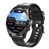 ECG+PPG Bluetooth Call Smart Watch Men's Health Heart Rate Blood Pressure Fitness Sports Watches Sports Waterproof Smartwatch MartLion Black silicone belt  