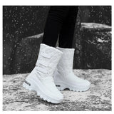 Women's Boots Anti-slip Waterproof Winter Snow Outdoor Thick Bottom Winter Shoes Thick Plush Medium Platform MartLion   