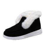 Ladies Ankle Boots Women Winter Warm Plush Fur Snow Suede Leather Shoes Ladies Slip on Female Footwear Mart Lion Black 35 