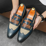 Golden Sapling Leisure Brogue Shoes Men's Genuine Leather Flats Retro Oxfords Classics Loafers Casual Party MartLion   