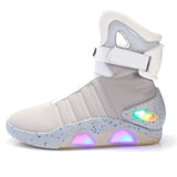 IGxx high boots LED Light Up For Men's mag Shoes USB Recharging  air Back To The Future MartLion Grey 5 