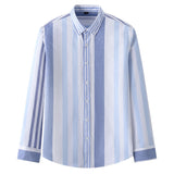Men's Oxford Long Sleeve Plaid Striped Shirt 100% Cotton Soft  Spring Autumn Clothing Casual Dress Mart Lion 2220 38 S 