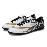 Five-a-side Soccer Shoes Football Men's Breathable Turf Soccer Cleats Futsal Kids Mart Lion White  sd Eur 31 