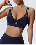 High Support Sports Bra Cross Straps Back High Support Impact Yoga Underwear Running Fitness Gym Padded Bralette MartLion   